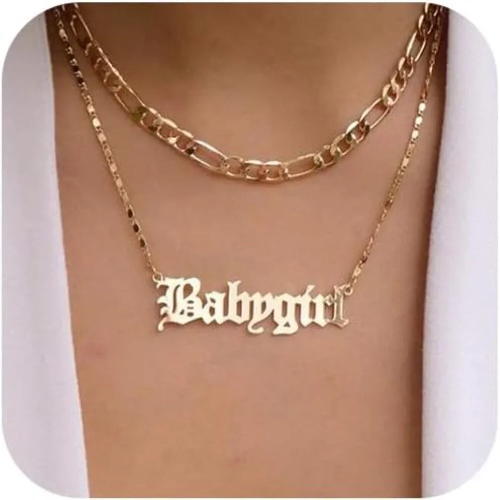 Gold Figaro Necklace Chain for Women Layered Pendant Jewelry Tangle-Free - Picture 1 of 6
